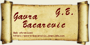 Gavra Bačarević vizit kartica